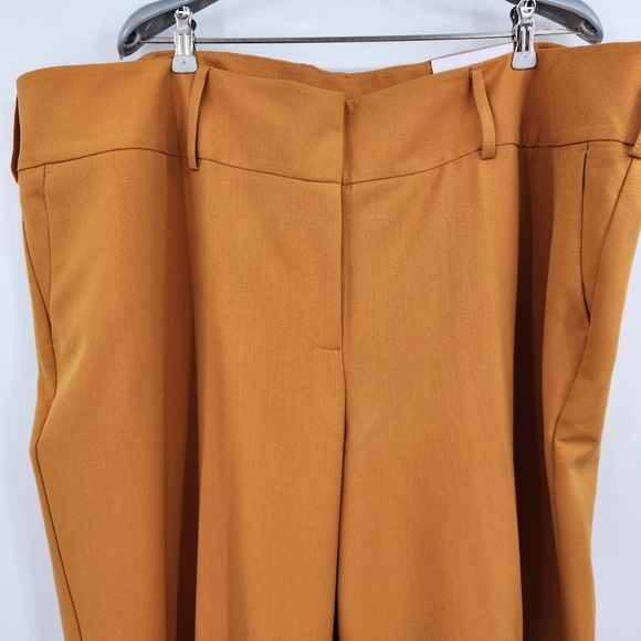 Lane Bryant The Perfect Drape Wide Leg Pant Womens Size 24 High Rise Marigold - Picture 2 of 9